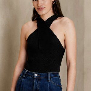 Navy Blue Criss Cross Tank Top - Brand New